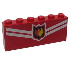 LEGO rot Stickered Assembly mit Feuer Fighter Sign
