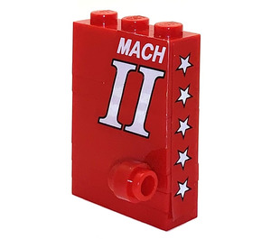 LEGO Red Stickered Assembly with MACH II and 5 Stars