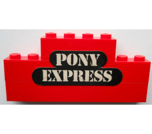 LEGO Red Stickered Assembly with Pony Express Sticker