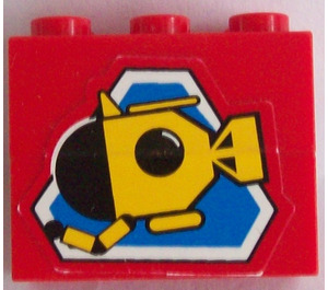 LEGO Red Stickered Assembly with Submarine Sticker