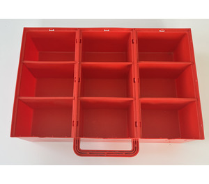 LEGO Red Storage Bin with Handle and Slots for Nine Compartments (2746)