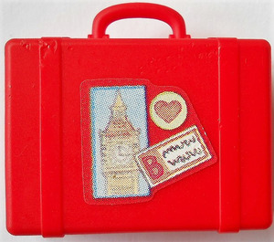 LEGO Red Suitcase with Film Hinge with Big Ben Clock Sticker (33007)