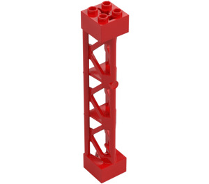 LEGO Rød Support 2 x 2 x 10 Bjelke Trekantet Vertikal (Type 4 - 3 innlegg, 3 seksjoner) (4687 / 95347)