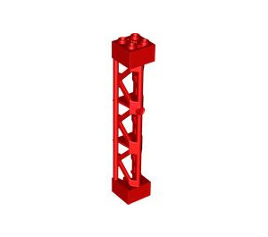 LEGO Red Support 2 x 2 x 10 Girder Triangular Vertical (Type 4 - 3 Posts, 3 Sections) (4687 / 95347)