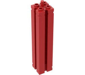 LEGO Rød Support 2 x 2 x 8 med Toppstift og riller (45695)