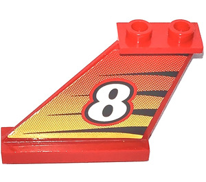 LEGO rouge Queue 4 x 1 x 3 avec tigre Rayures et Number 8 La gauche Autocollant (2340)