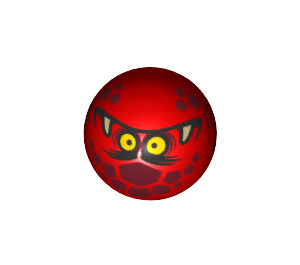 LEGO Red Technic Ball with Goblin Face with Yellow Eyes (18384 / 24170)