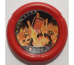 LEGO Red Technic Bionicle Weapon Throwing Disc with Pips and Energy Slizer (32171)