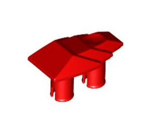 LEGO Red Technic Connector 1 x 2 with Two Pins and Stepped Wedge (47501)