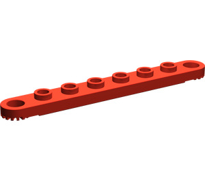LEGO Red Technic Plate 1 x 8 with Holes (4442)