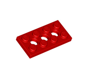 LEGO rouge Technic assiette 2 x 4 avec des trous (3709)