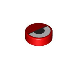 LEGO Red Tile 1 x 1 Round with Eye with Half Shut Eyelid (104217 / 104225)