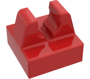 LEGO Rojo Plana 1 x 1 con Clip (Corte en el centro) (93794)