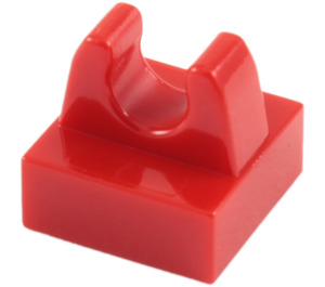 LEGO Red Tile 1 x 1 with Clip (No Cut in Center) (2555 / 12825)