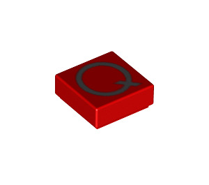 LEGO Red Tile 1 x 1 with Letter Q with Groove (11569 / 13426)
