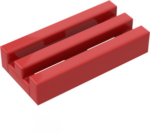 LEGO Rouge Tuile 1 x 2 Grille (sans rainure inférieure)