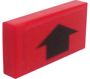 LEGO Red Tile 1 x 2 with Wide Arrow Sticker with Groove (3069 / 30070)