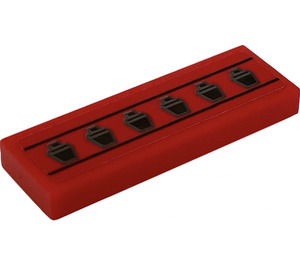 LEGO rot Fliese 1 x 3 mit Schwarz Lines und 6 Spark Plug Caps Aufkleber (63864)