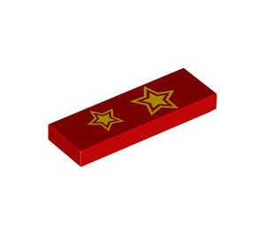 LEGO Red Tile 1 x 3 with Yellow stars (63864 / 103791)