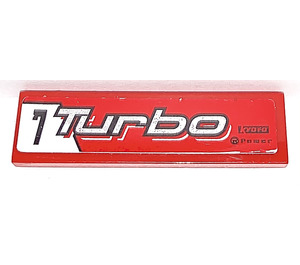 LEGO Red Tile 1 x 4 with "7 Turbo" Sticker (2431)