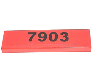 LEGO Red Tile 1 x 4 with '7903' Sticker (2431)