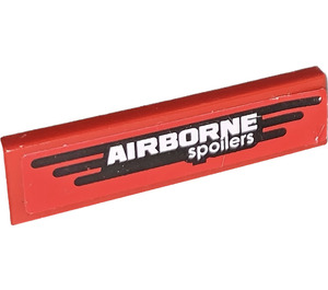 LEGO Red Tile 1 x 4 with 'AIRBORNE spoilers' Sticker (2431)