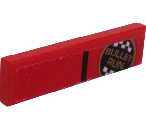 LEGO rot Fliese 1 x 4 mit Bullet Run Logo Aufkleber (2431)