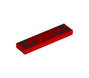 LEGO Red Tile 1 x 4 with Darth Maul Black Face Marks (2431)