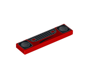 LEGO Red Tile 1 x 4 with Headlights and Grille (2431 / 94870)
