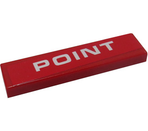 LEGO Red Tile 1 x 4 with POINT Sticker (2431)