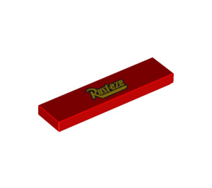 LEGO Rosso Piastrella 1 x 4 con Rust-eze logo (2431 / 94654)