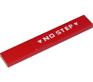 LEGO Red Tile 1 x 6 with 'NO STEP' (Model Right Side) Sticker (6636)