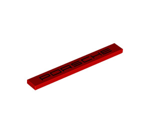LEGO rouge Tuile 1 x 8 avec "PORSCHE" (4162 / 78280)