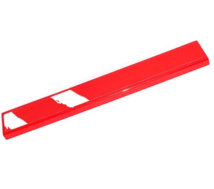 LEGO rot Fliese 1 x 8 mit Weiß Streifen auf rot Aufkleber (4162)