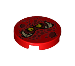 LEGO Rood Tegel 2 x 2 Rond met Goblin met noppenhouder aan de onderzijde (14769 / 24398)