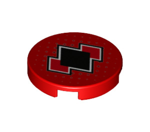 LEGO Red Tile 2 x 2 Round with Red and Black with Bottom Stud Holder (14769 / 33403)