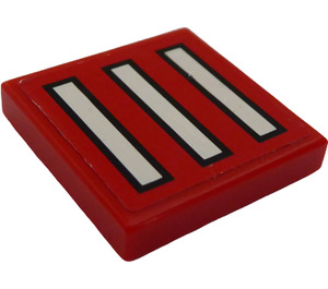 LEGO rouge Tuile 2 x 2 avec Bars Autocollant avec rainure (3068)