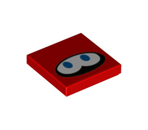 LEGO Red Tile 2 x 2 with Huckit eyes with Groove (3068 / 76902)