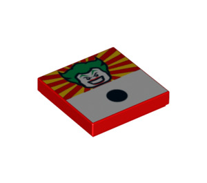 LEGO Red Tile 2 x 2 with Joker and 1 Dice with Groove (3068 / 14335)