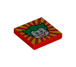 LEGO Red Tile 2 x 2 with Joker with Groove (3068 / 14336)