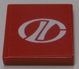 LEGO Red Tile 2 x 2 with 'LT' Racing Logo Sticker with Groove (3068)