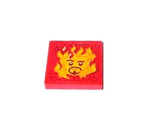 LEGO Red Tile 2 x 2 with Sirius Black in Flames Sticker with Groove (3068)
