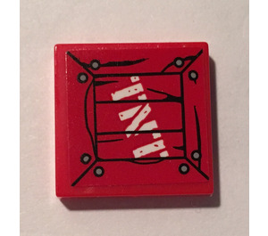 LEGO Red Tile 2 x 2 with "TNT" Sticker with Groove (3068)