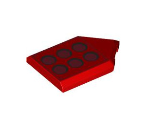 LEGO rouge Tuile 2 x 3 Pentagonal avec 6 rouge Circles (22385 / 106918)