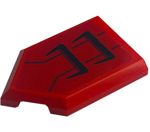 LEGO rot Fliese 2 x 3 Pentagonal mit Luft Vents Aufkleber (22385)