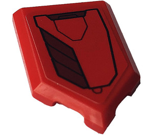 LEGO rouge Tuile 2 x 3 Pentagonal avec Iron Man Hulkbuster Armor (Droite) Autocollant (22385)