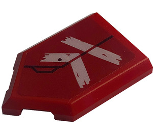 LEGO rouge Tuile 2 x 3 Pentagonal avec Letter 'K' Autocollant (22385)