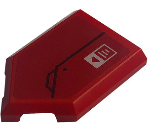 LEGO Red Tile 2 x 3 Pentagonal with Rectangle Sticker (22385)