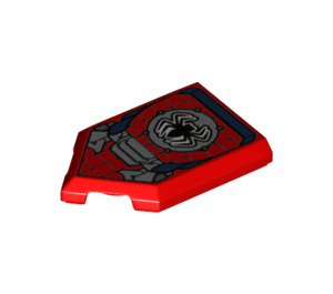 LEGO rouge Tuile 2 x 3 Pentagonal avec Spider-Man Décoration (22385 / 77020)