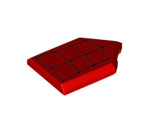 LEGO Rot Fliese 2 x 3 Pentagonal mit Spinne Web (22385 / 100367)